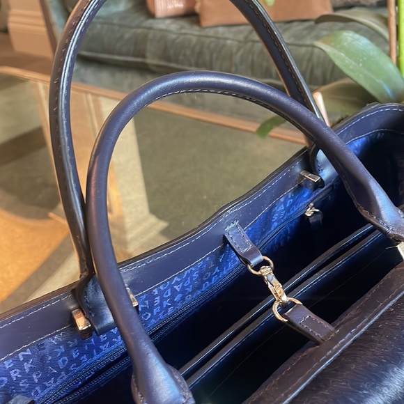 Kate Spade Calf hair and suede navy tote. - Picture 9 of 10
